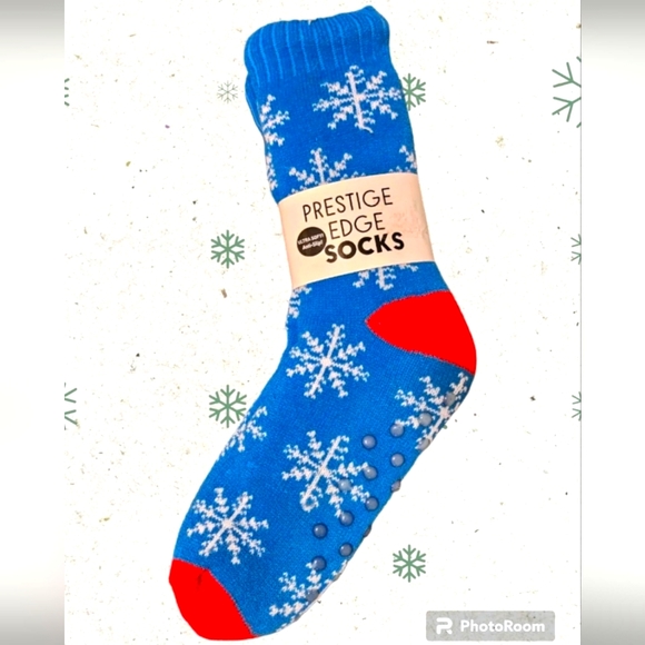 Sherpa Lined Slipper Socks w Non Slip Grippers - Picture 2 of 3